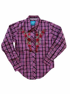 NWT Cowgirl Hardware Girls Western Floral plaid Size Small 6